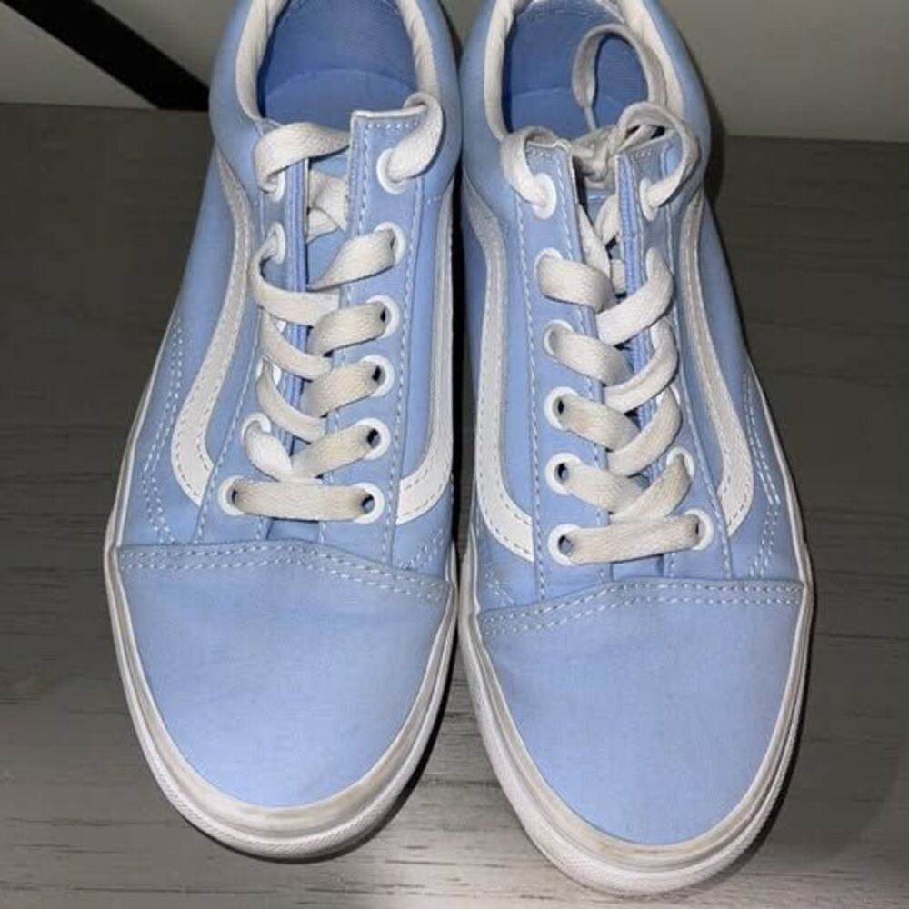 Authentic Vans Baby Blue Glitter Old Skool Sneakers Women's Size 6 Skate Emo